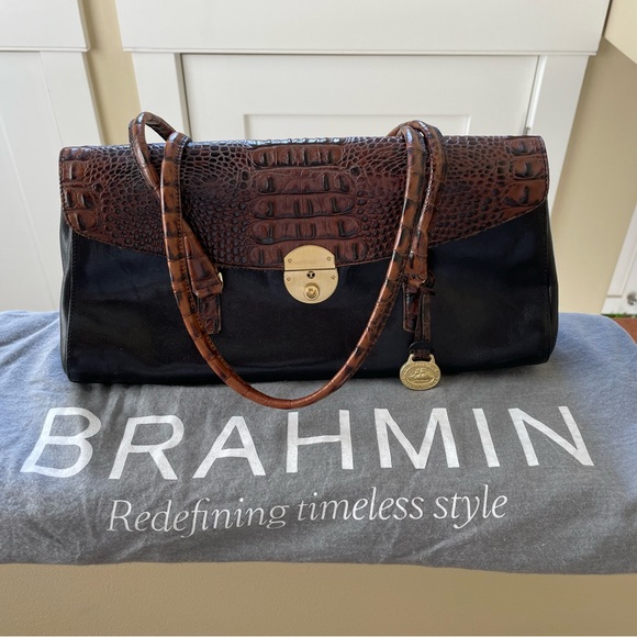 Brahmin Bags Brahmin Brown And Black Shoulder Bag Poshmark